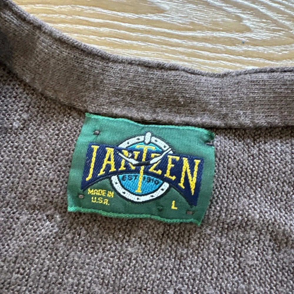 Vintage Jantzen Cardigan Sweater Mens L‎ Brown Acrylic Knit 90s Classic Grandpa